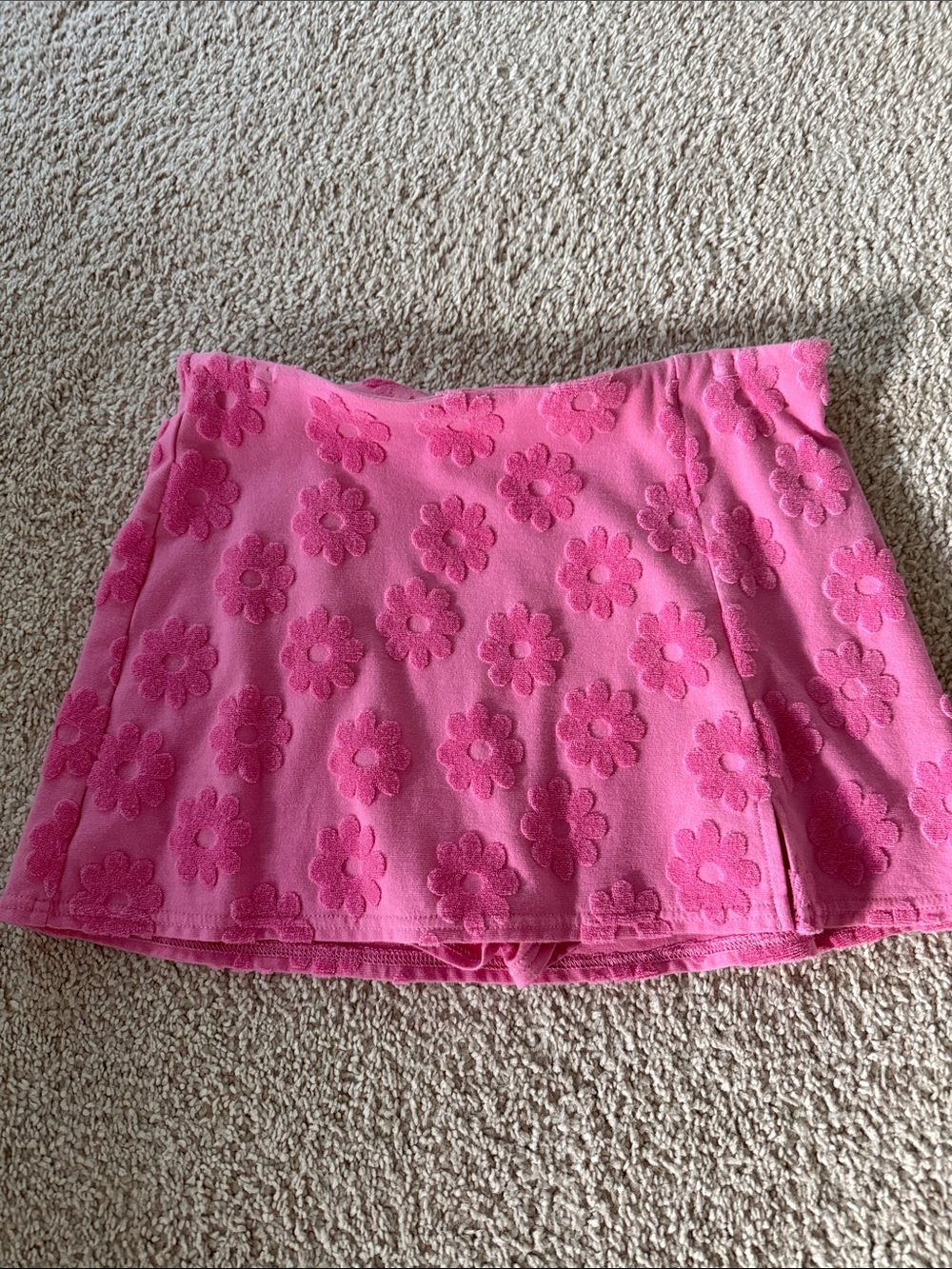American Eagle Outfitters Pink Floral Textured Mini Skort
